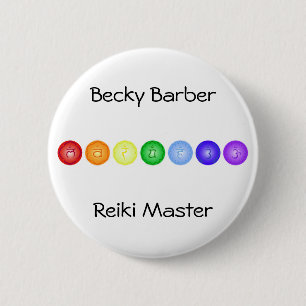 Line of 7 Chakras 6 Cm Round Badge