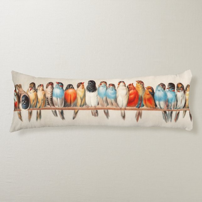 Line of Birds & Dove Body Cushion (Front)