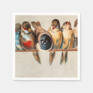 Line of Birds & Dove Napkin