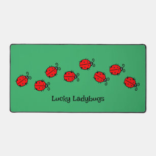 Line of Lady Bugs Design Desk Mat