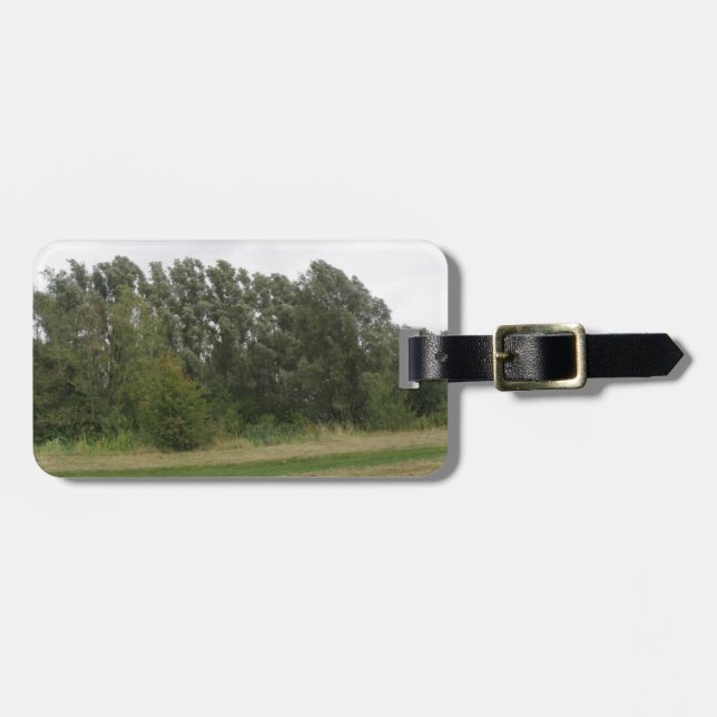 Line of Leaning Trees Landscape Custom Luggage Tag (Front Horizontal)