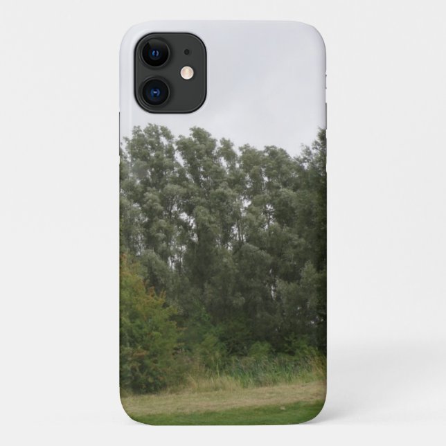 Line of Leaning Trees Landscape iPhone Case (Back)