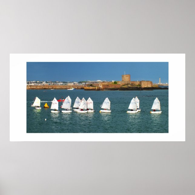 Line of Optimist boats Poster (Front)