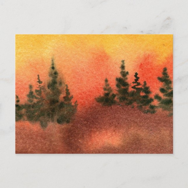 "Line of Pine" Country Roads Postcard (Front)