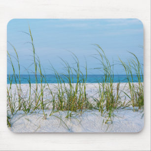 Line Of Sea Oats In White Sand Mouse Mat