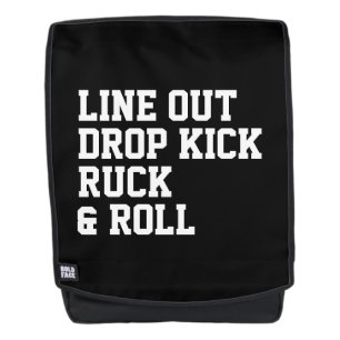 Line Out Drop Kick Ruck And Roll Backpack