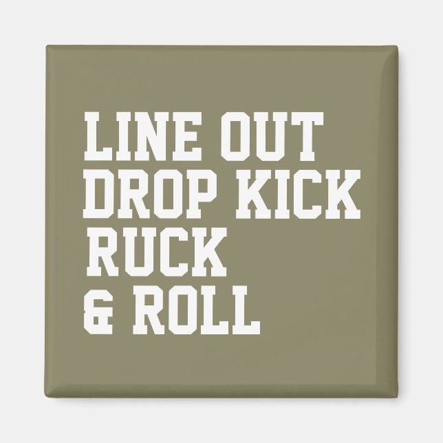 Line Out Drop Kick Ruck And Roll Magnet (Front)