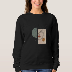 Line Pastel Aesthetic Face Minimalist Abstract Sweatshirt
