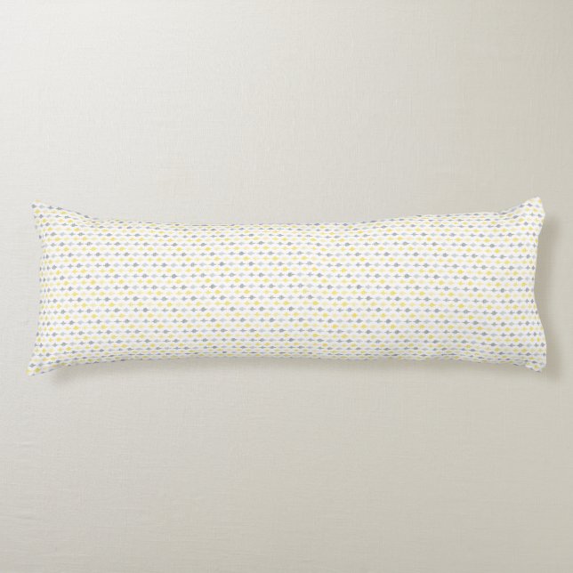 Line Pattern Yellow & Grey Body Pillow (Front)