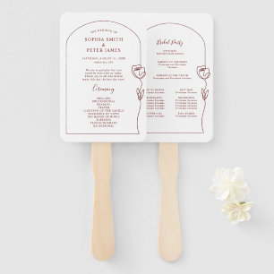 Line Rose Ceremony Program Hand Fan
