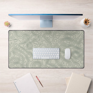 Line topography with nature inspired aesthetic desk mat