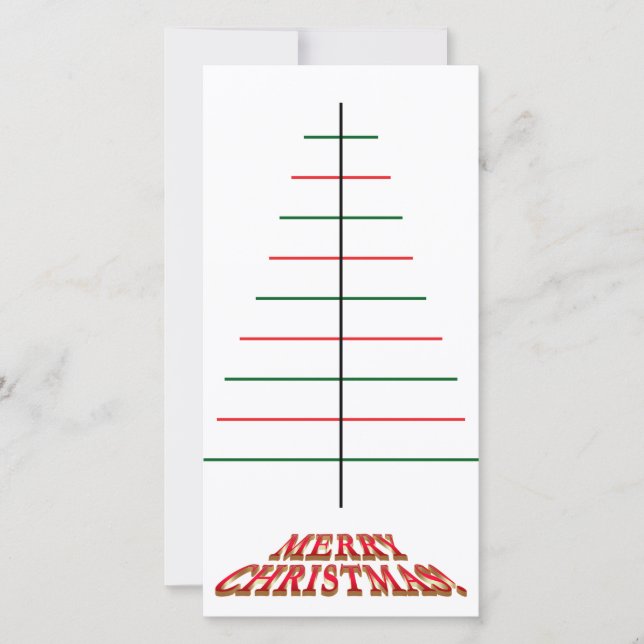 Line Tree Christmas Holiday Card (Front)