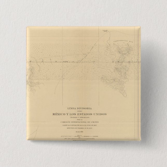 Linea Divisoria Entre Mexico 3 15 Cm Square Badge (Front)