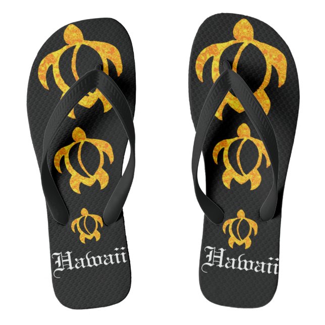 LineA Golden Lava Honu Hawaii Flip Flops (Footbed)