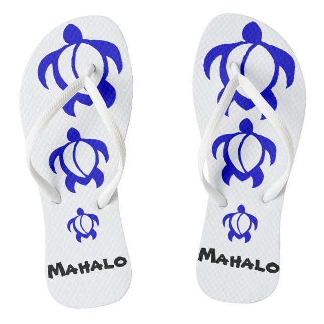 LineA Mahalo Blue Honu Flip Flops (Footbed)