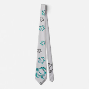 LineA Turquoise Hawaii Abstract Honu Tie