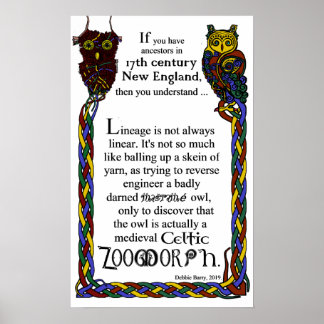 Lineage is not always linear, Macrame Owl Poster