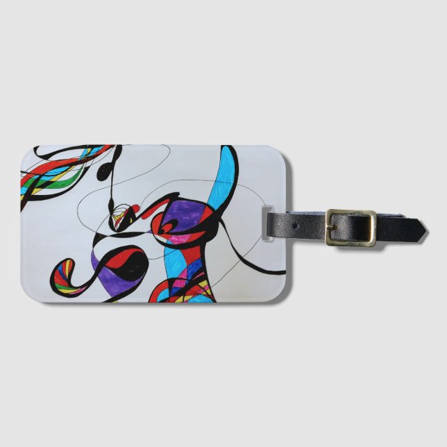 Linear Colourful Luggage Tag (Front Horizontal)