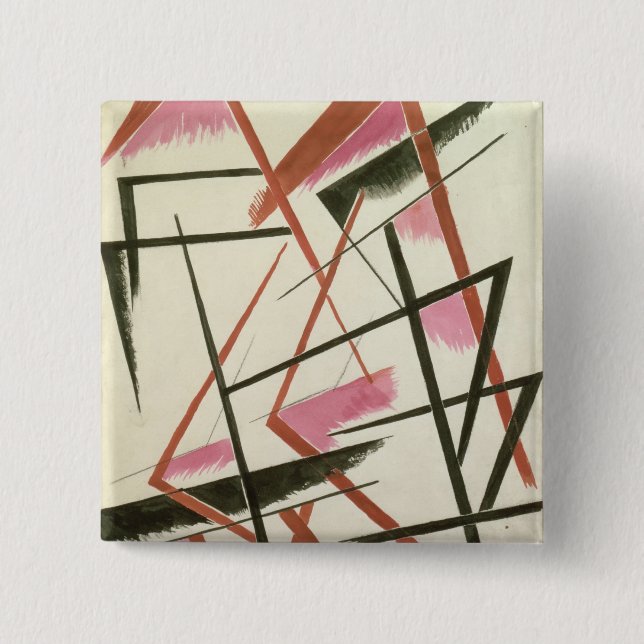 Linear Construction, c.1921 (gouache on paper) 15 Cm Square Badge (Front)