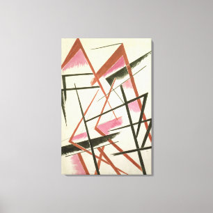 Linear Construction, c.1921 (gouache on paper) Canvas Print