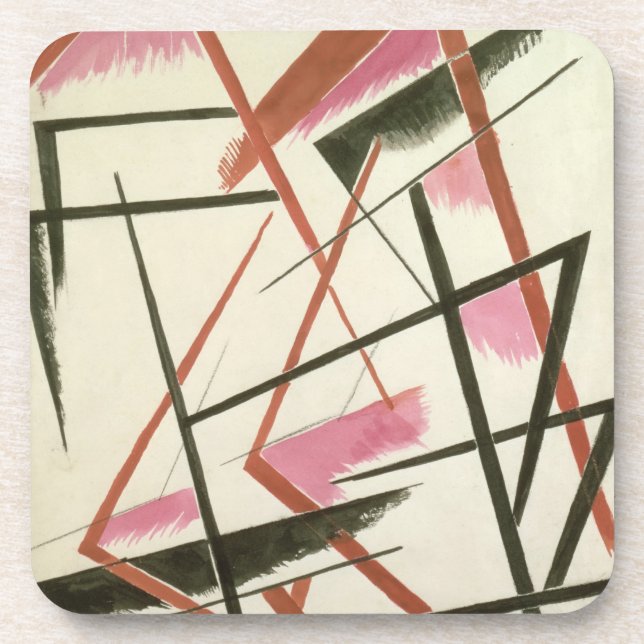 Linear Construction, c.1921 (gouache on paper) Coaster (Front)