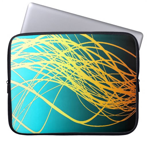 Image of Linear Flow Blue Gold - Laptop Sleeve