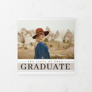 Linear Graduate Multi Photo Tri-Fold Announcement