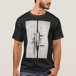 Linear Harmony Minimalist Abstract Line Art T-Shirt