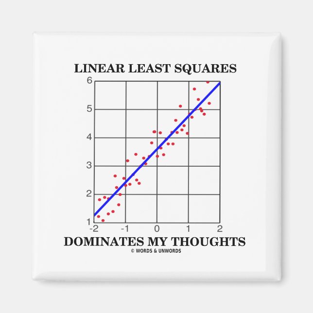 Linear Least Squares Dominates My Thoughts Magnet (Front)