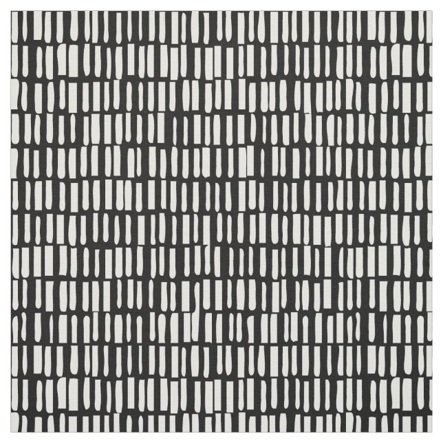 Linear, Modern Pattern - Sagamore - Black Fabric (Swatch)