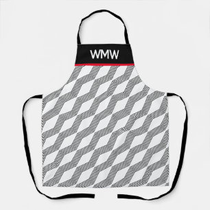 Linear Pattern Monogram Print All Over Apron