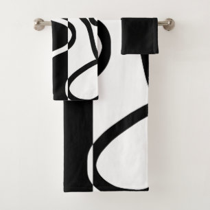 Linear Persuasion I: Abstract Black & White Bath Towel Set