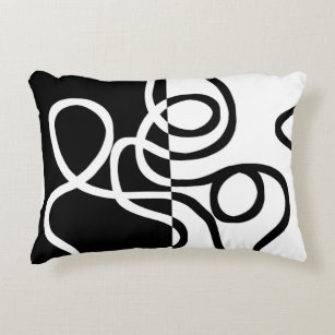 Linear Persuasion I: Abstract Black & White Decorative Cushion