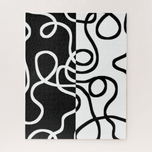 Linear Persuasion I: Abstract Black & White Jigsaw Puzzle