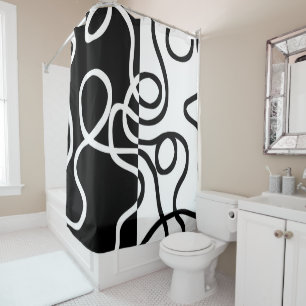 Linear Persuasion I: Abstract Black & White Shower Curtain