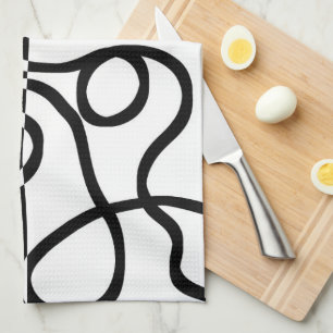 Linear Persuasion I: Abstract Black & White Tea Towel