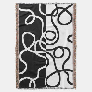 Linear Persuasion I: Abstract Black & White Throw Blanket