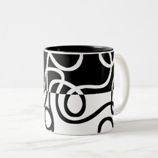 Linear Persuasion I: Abstract Black & White Two-Tone Coffee Mug