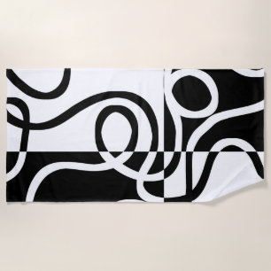 Linear Persuasion II: Abstract Black & White Beach Towel