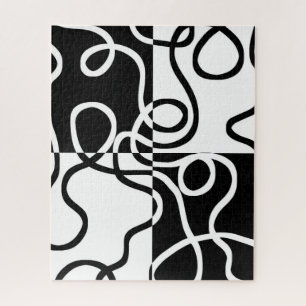 Linear Persuasion II: Abstract Black & White Jigsaw Puzzle