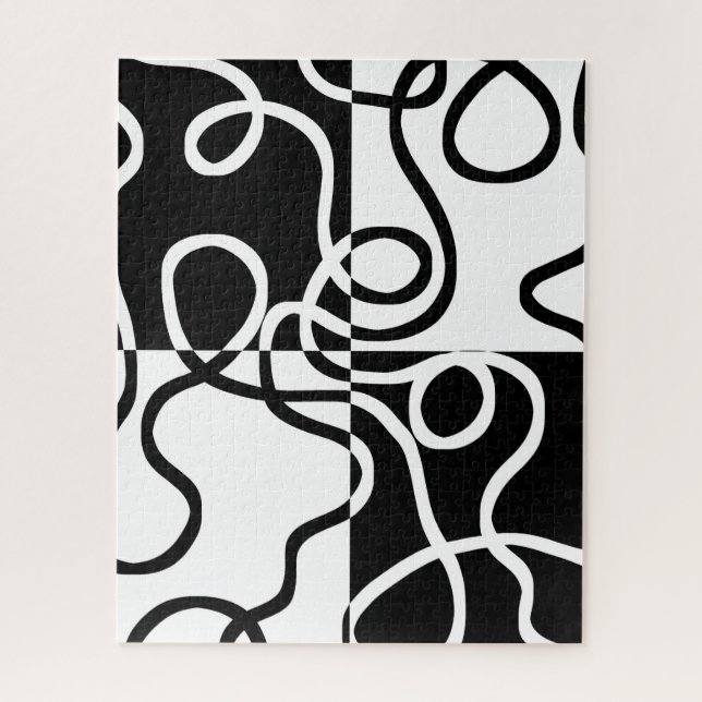 Linear Persuasion II: Abstract Black & White Jigsaw Puzzle (Vertical)
