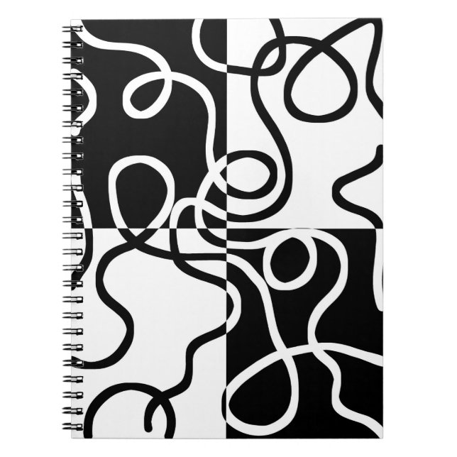 Linear Persuasion II: Abstract Black & White Notebook (Front)