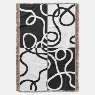 Linear Persuasion II: Abstract Black & White Throw Blanket