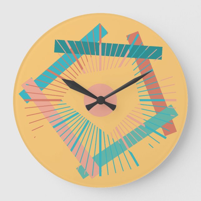 Linear rectangles by Masanser Pixelat Large Clock (Front)