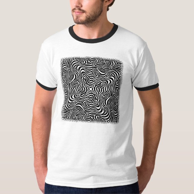 Linear Rush Op Art Psychedelic T-shirt (Front)