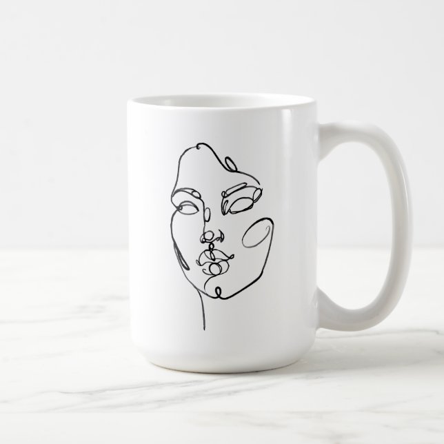 Linear Thoughts - Face Coffee Mug (Right)