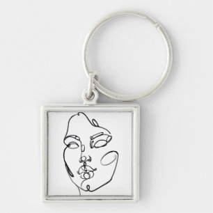 Linear Thoughts - Face Key Ring