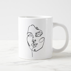 Linear Thoughts - Face Large Coffee Mug