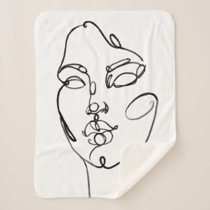 Linear Thoughts - Face Sherpa Blanket
