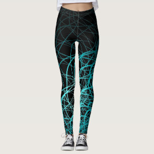 Linear Waves Blue - Leggings